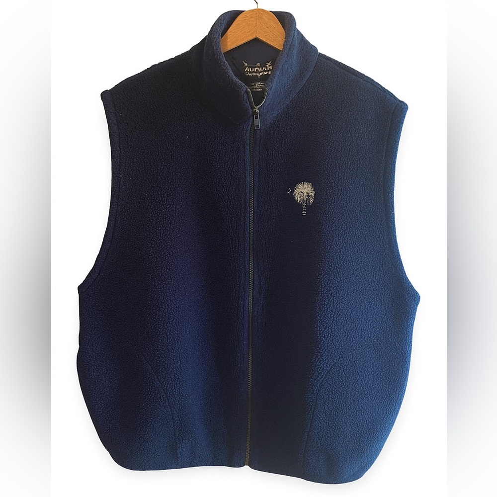 Vintage Auburn Sportswear Sherpa Fleece Vest XL Navy SC Palmetto